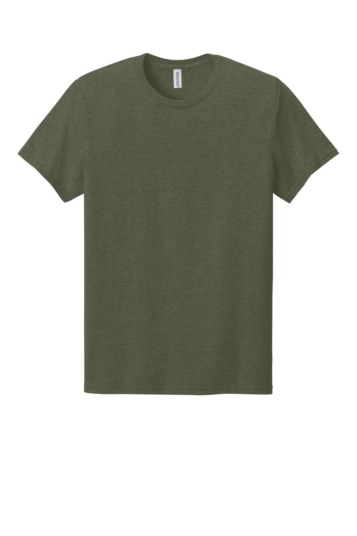 Front View of MilGrnHtr Jerzees Premium Blend Ring Spun T-Shirt 560M