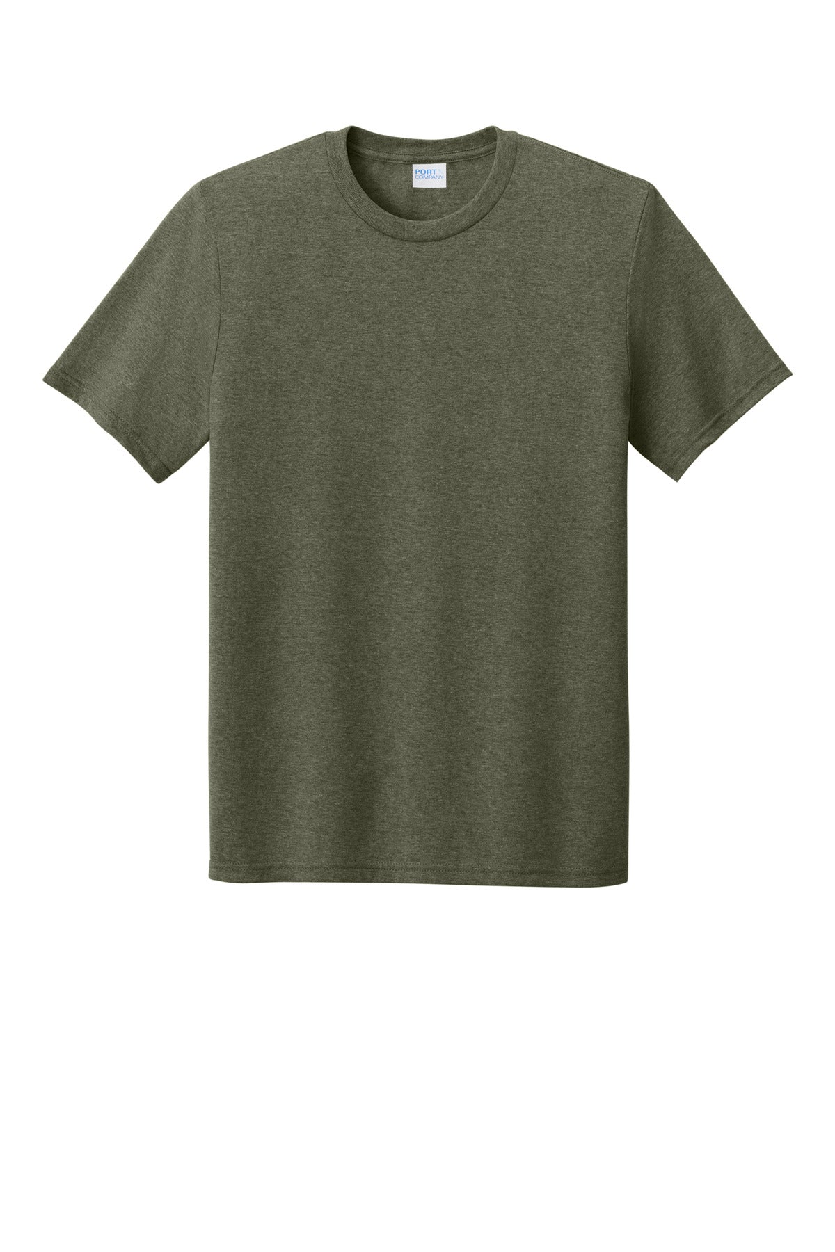 Front View of MilGrnHtr Port & Co Tri-Blend Tee. PC330