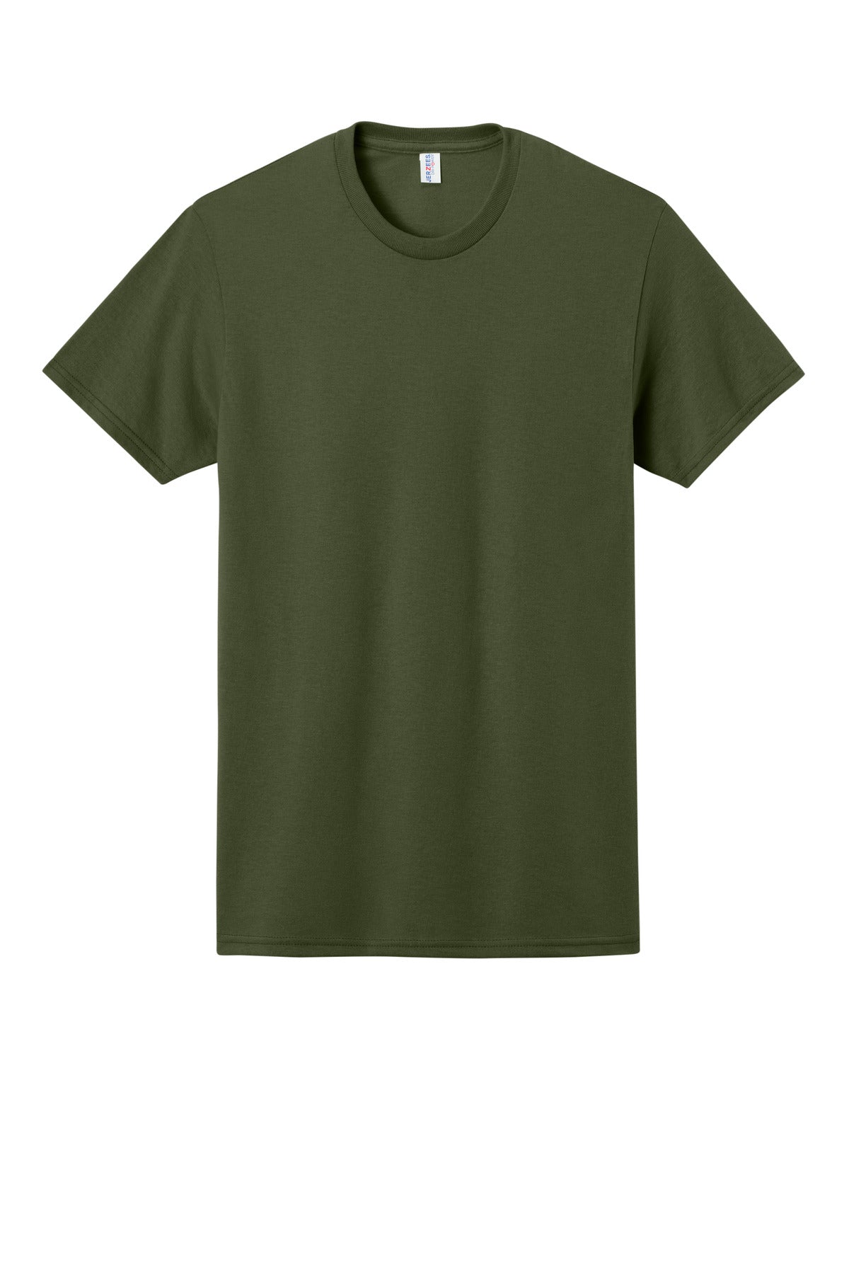 Front View of Military Green Jerzees - Dri-Power 50/50 Cotton/Poly T-Shirt. 29M
