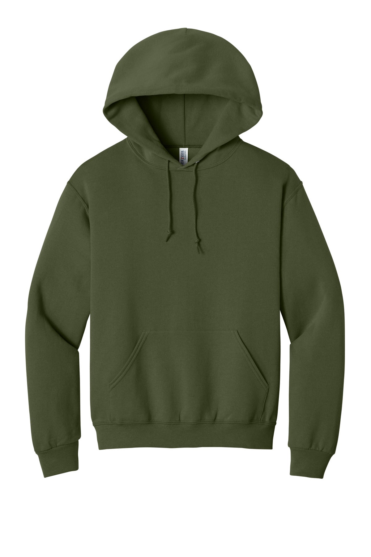 Front View of Military Green Jerzees NuBlend Pullover Hooded Sweatshirt. 996M