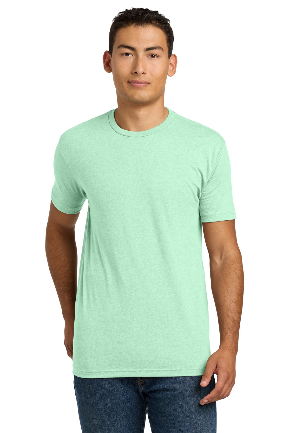 Front View of Mint Next Level Apparel Adult CVC Tee. NL6210