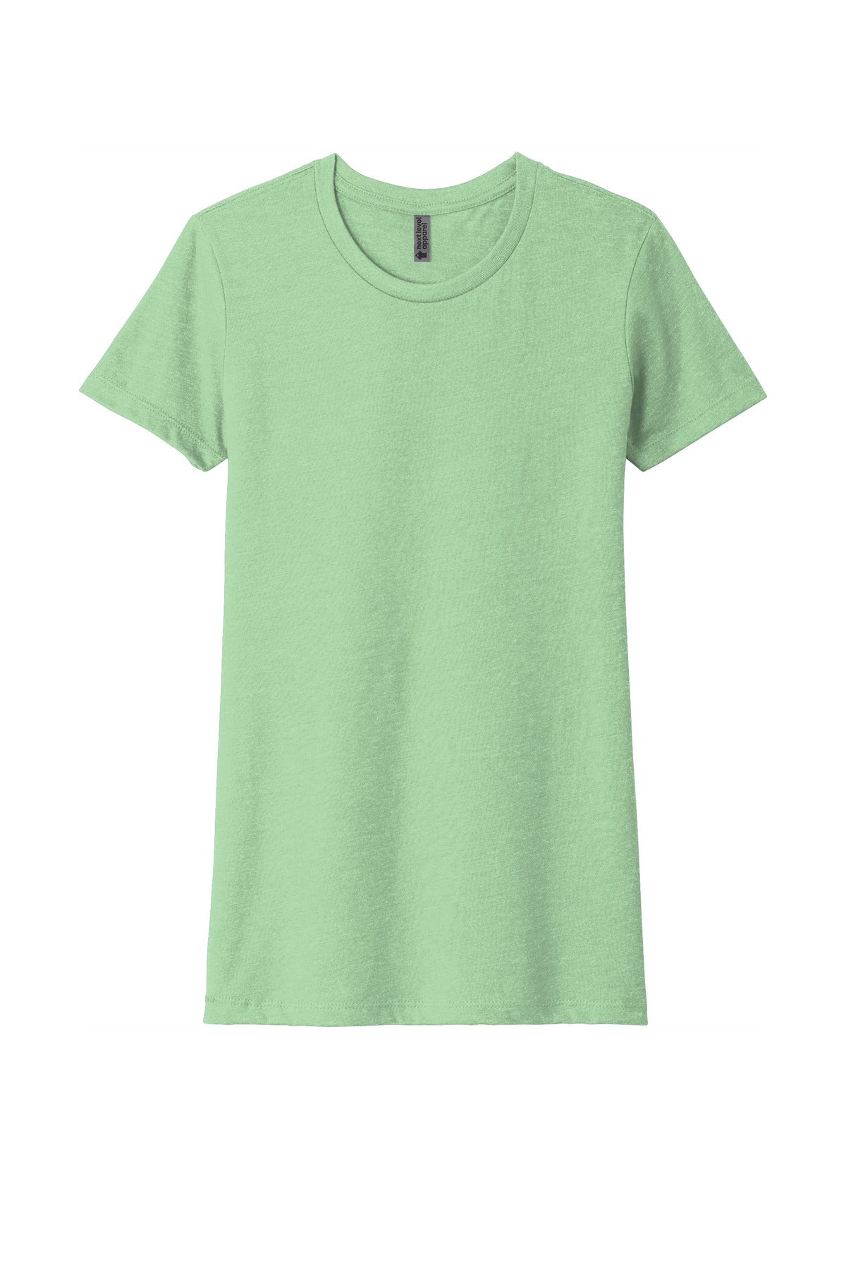 Front View of Mint Next Level Apparel Women's CVC Tee. NL6610
