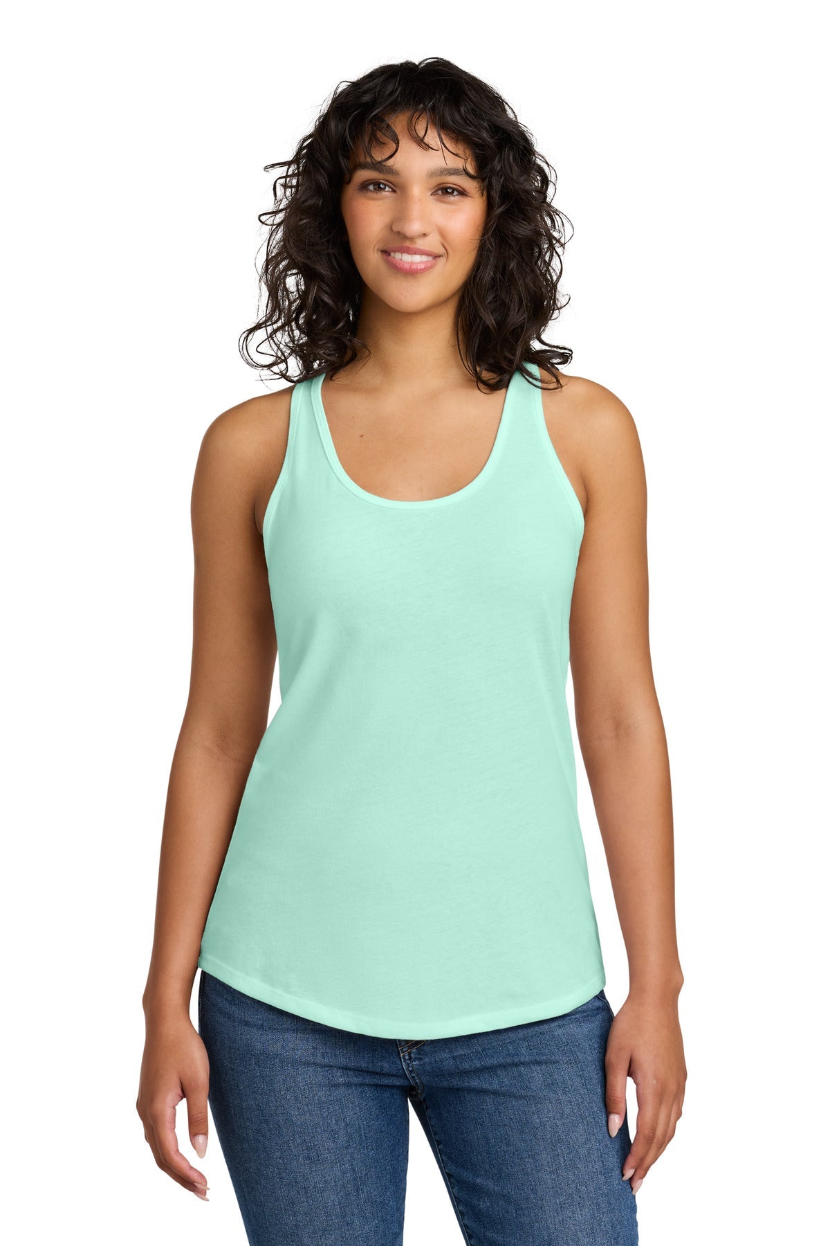 Front View of Mint Next Level Apparel Women's Ideal Racerback Tank NL1533