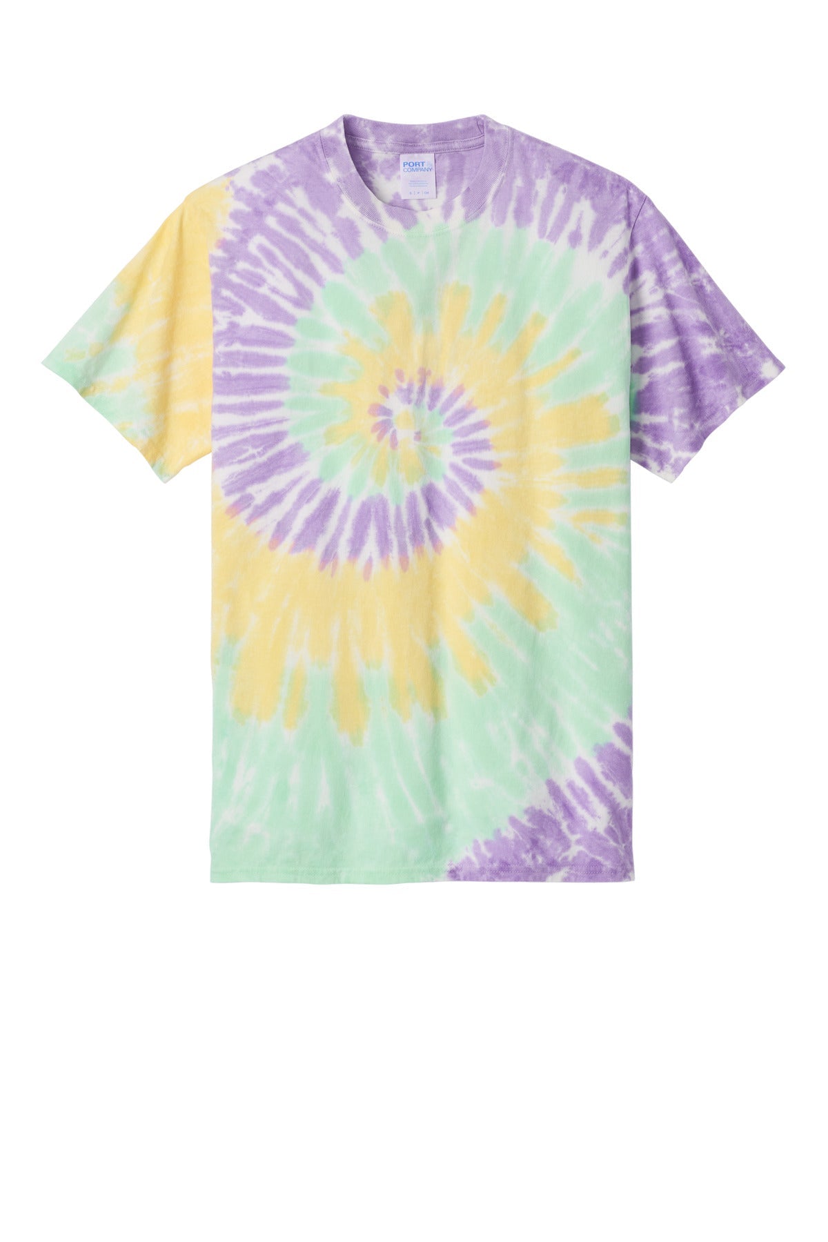 Front View of MintRnbw Port & Co Tie-Dye Tee. PC147
