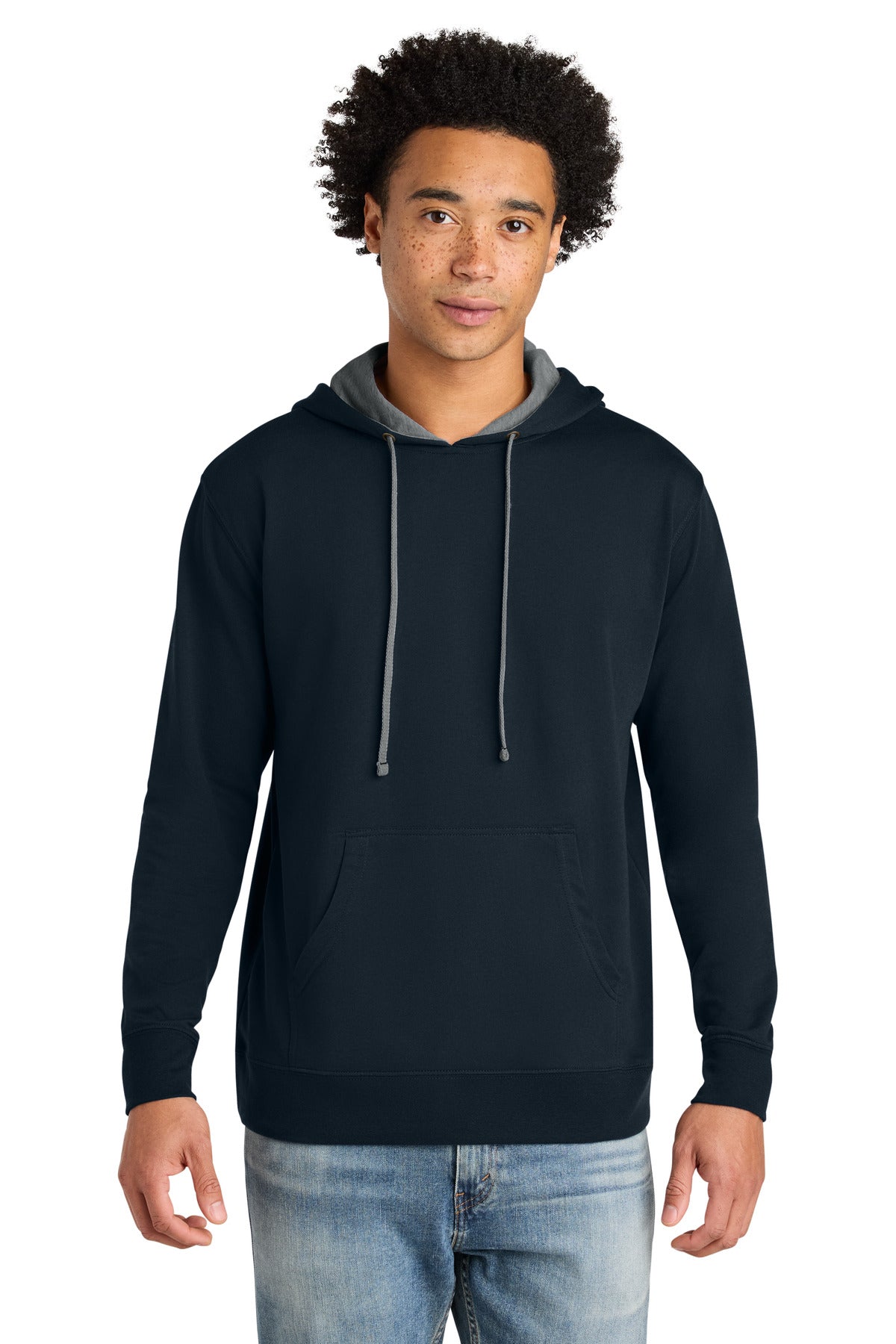 Front View of MiNv/HGray Next Level Apparel Laguna Hoodie NL9301