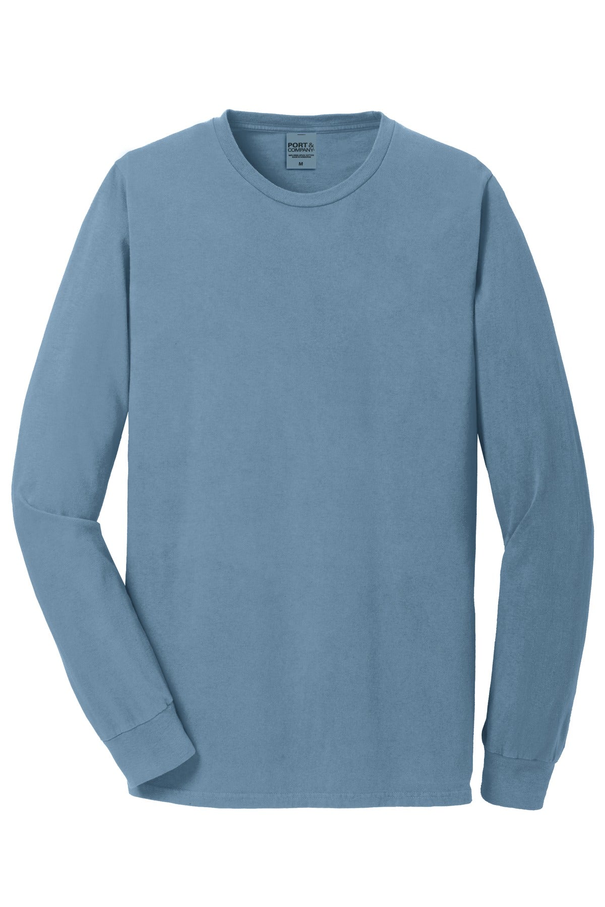 Front View of Mist Port & Co Beach Wash Garment-Dyed Long Sleeve Tee PC099LS