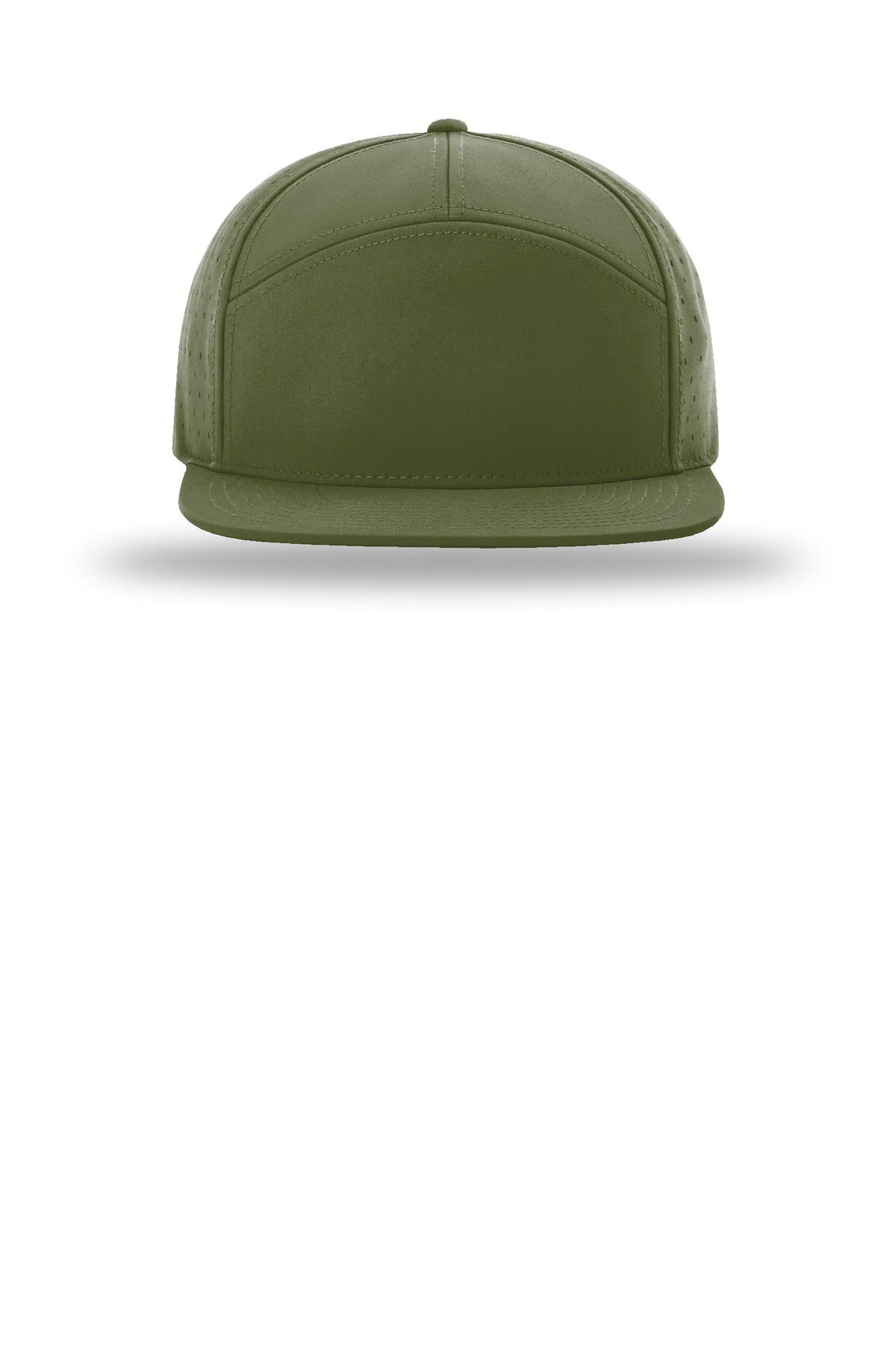 Front View of MossGreen Richardson Cannon 7-Panel Flatbill 169