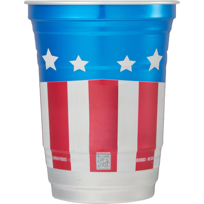Front View of Multi Top Cup America 250th Aluminum Cup 16oz plain