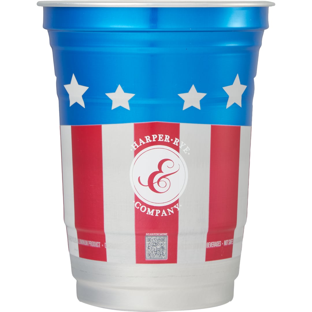 Front View of Multi Top Cup America 250th Aluminum Cup 16oz