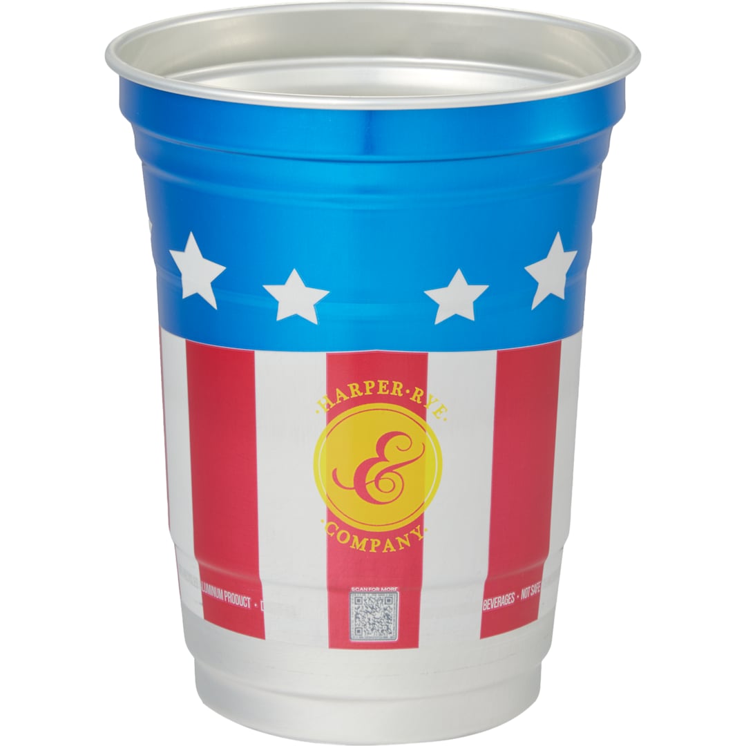 Front View of Multi Top Cup America 250th Aluminum Cup 16oz
