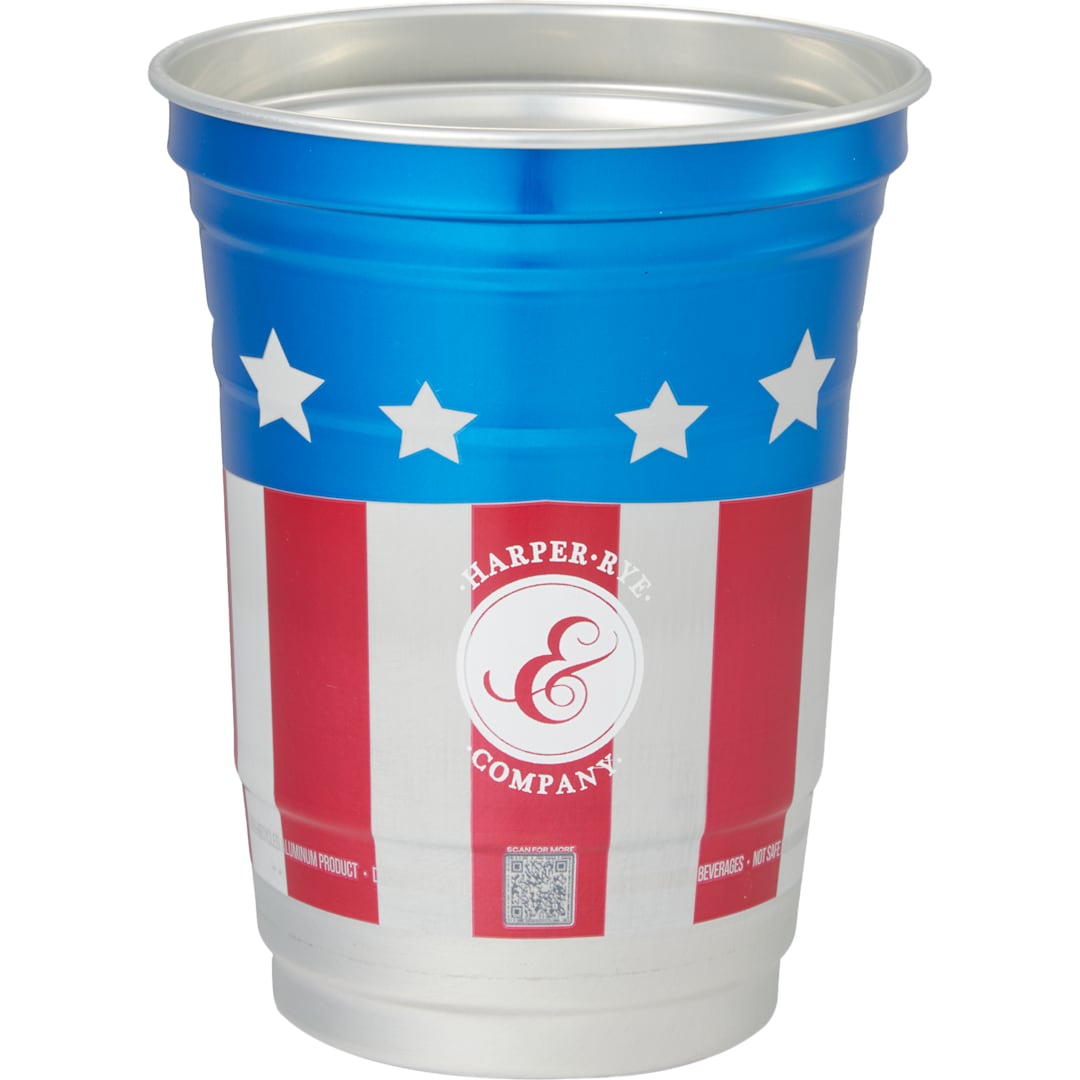 Front View of Multi Top Cup America 250th Aluminum Cup 16oz