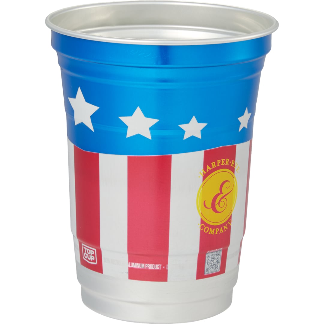 Front View of Multi Top Cup America 250th Aluminum Cup 16oz