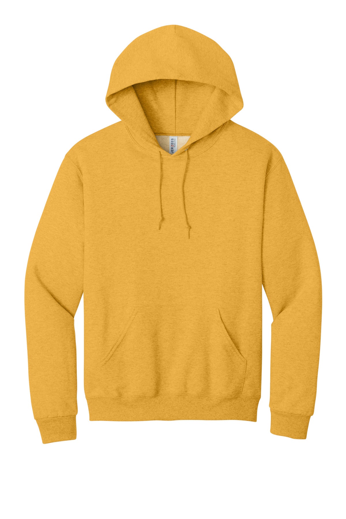 Front View of MustardHtr Jerzees NuBlend Pullover Hooded Sweatshirt. 996M