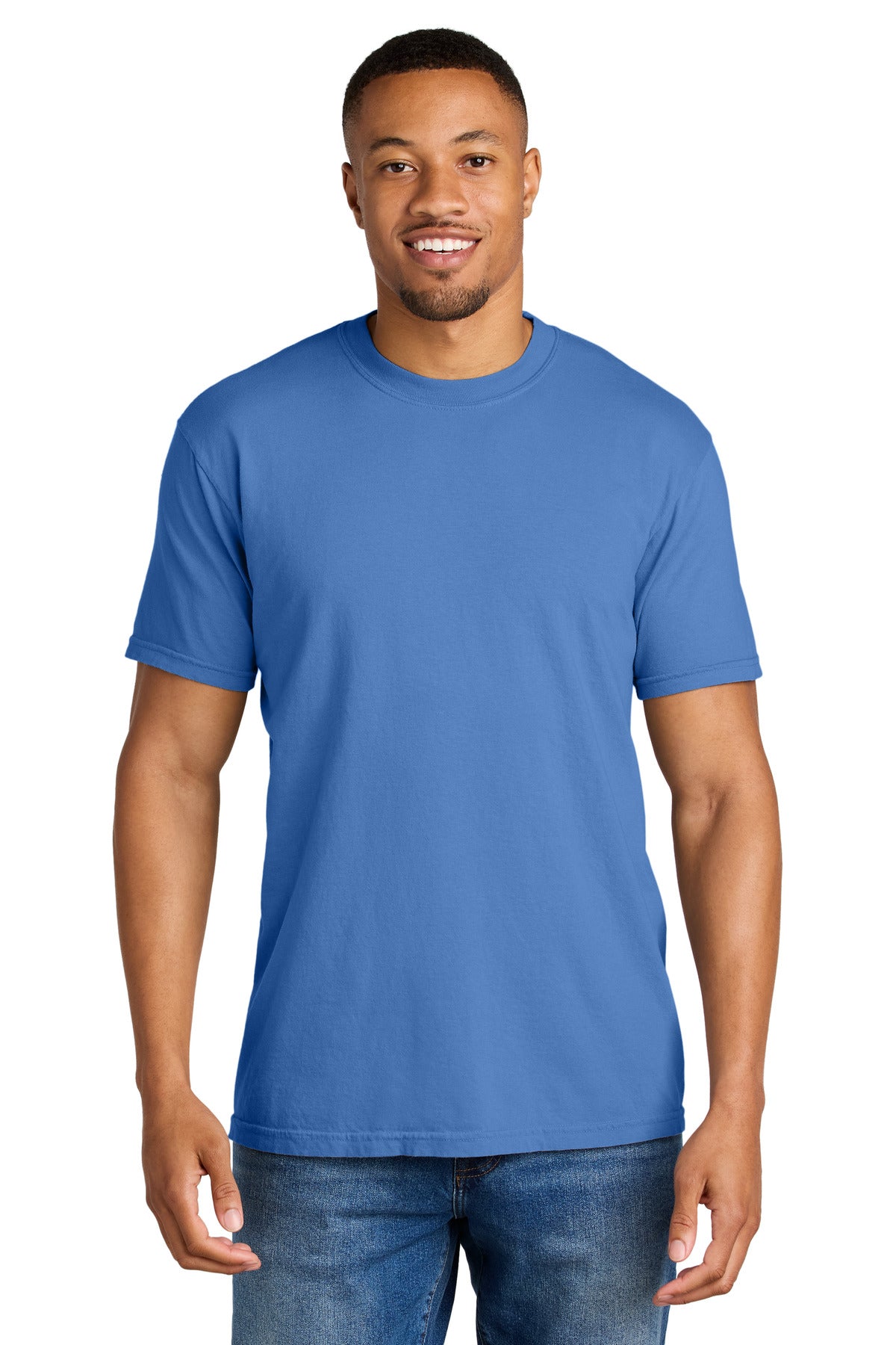Front View of Mystic COMFORT COLORS Heavyweight Ring Spun Tee. 1717