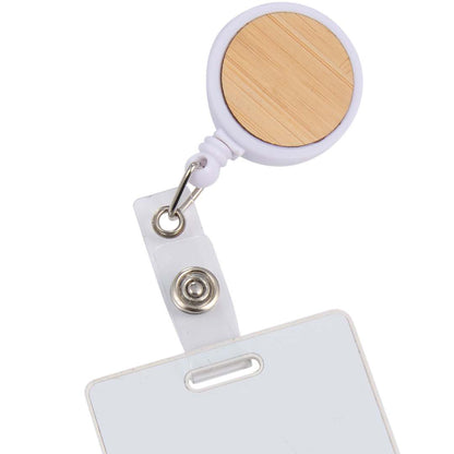 Front View of Natural Bamboo Badge Holder plain