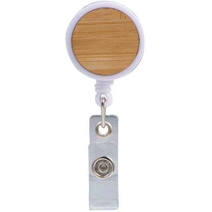 Front View of Natural Bamboo Badge Holder plain