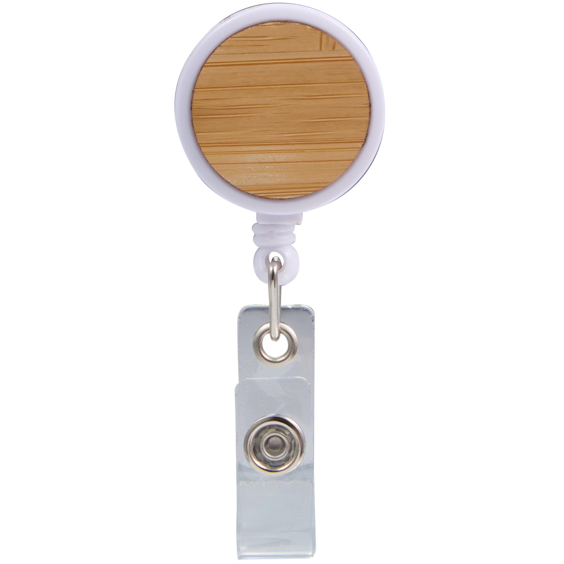 Front View of Natural Bamboo Badge Holder plain