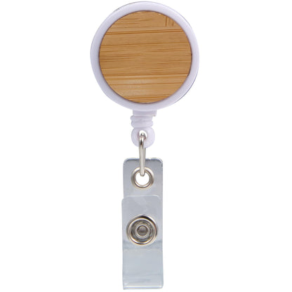 Front View of Natural Bamboo Badge Holder plain