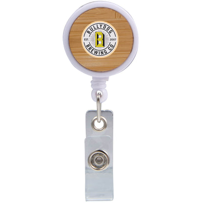 Front View of Natural Bamboo Badge Holder