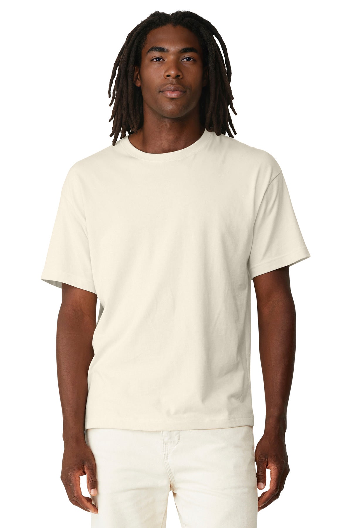 Front View of Natural BELLA+CANVAS Unisex 6-Ounce Heavyweight Tee BC3010