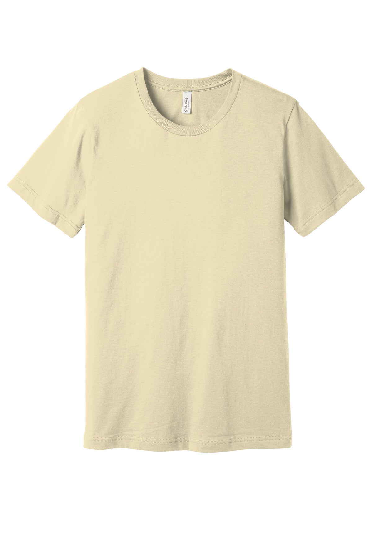 Front View of Natural BELLA+CANVAS Unisex Jersey Short Sleeve Tee. BC3001