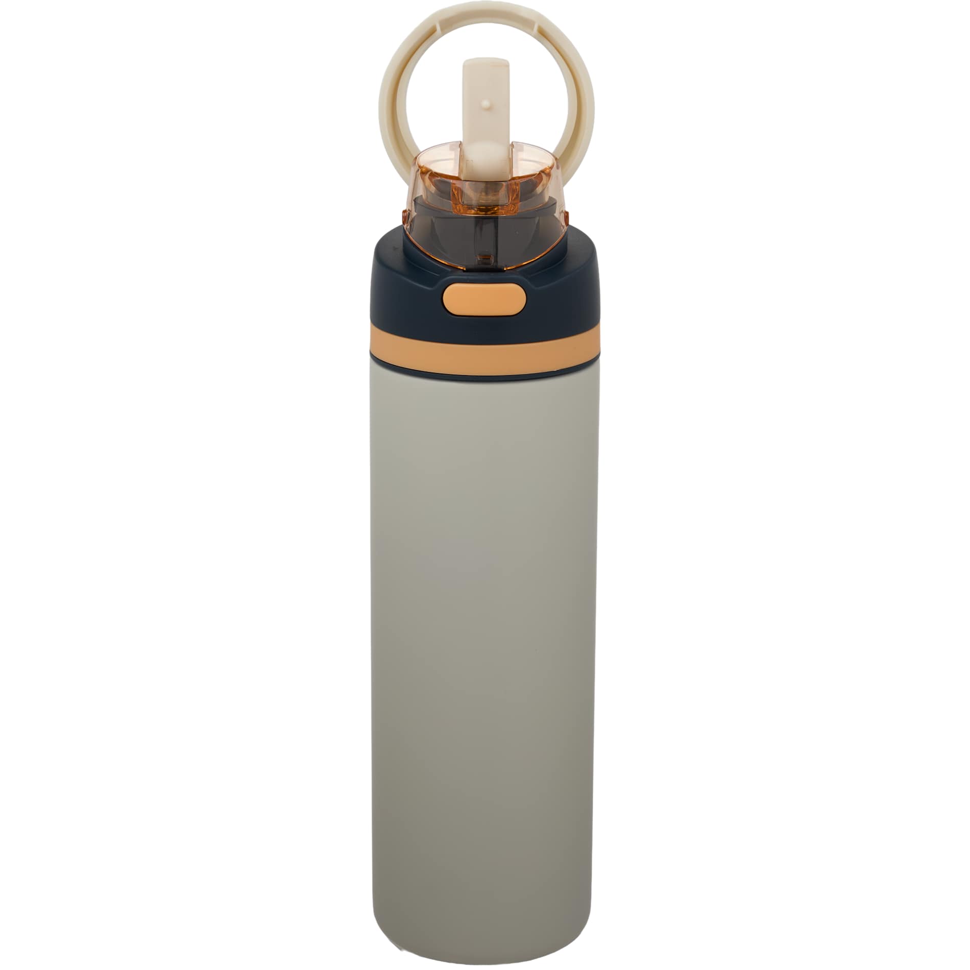 Front View of Natural Elvin 28oz Recycled Stainless Flip Straw Bottle plain