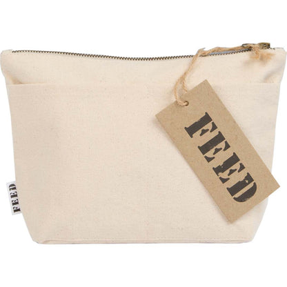 Front View of Natural FEED Organic Cotton Pouch plain