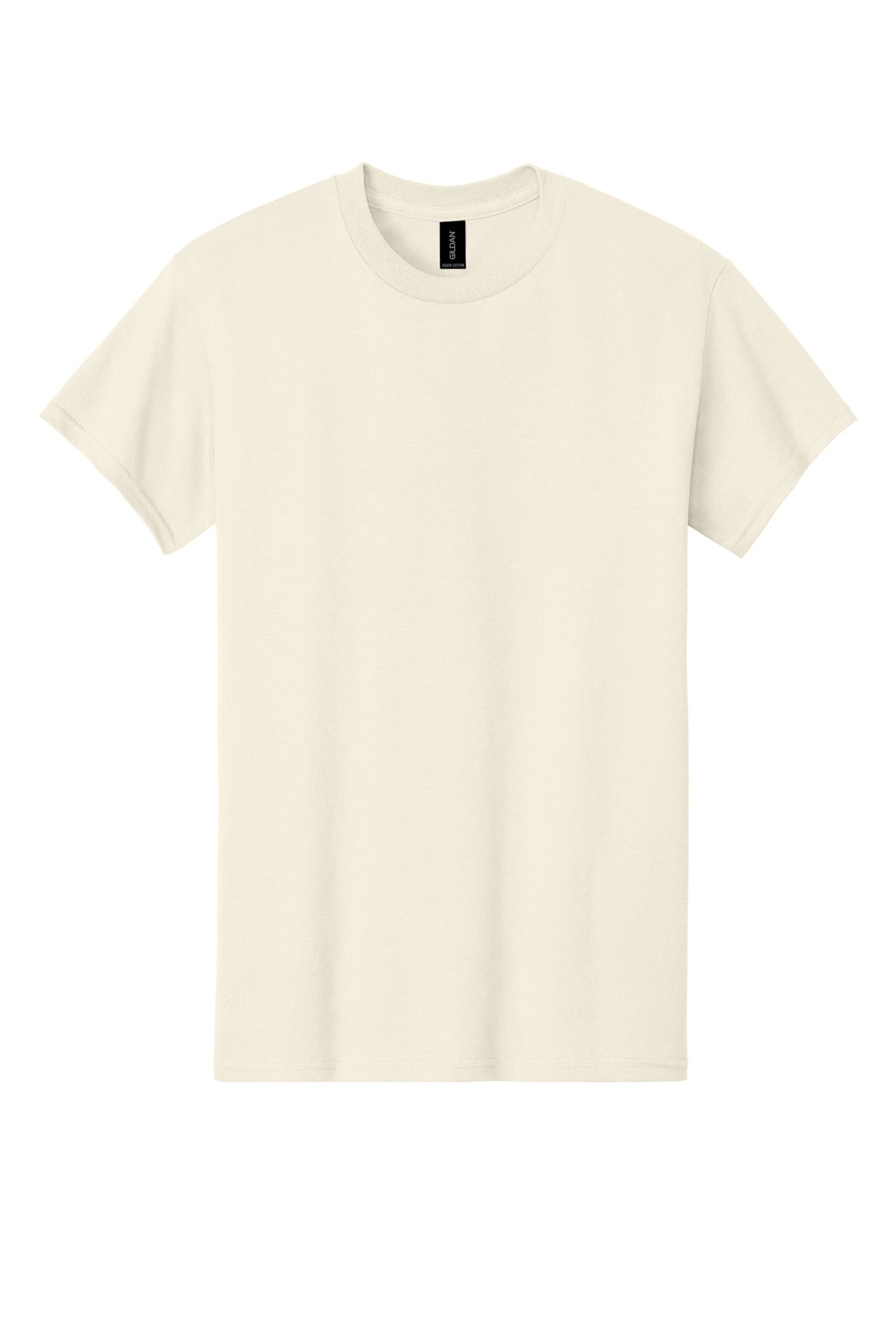Front View of Natural Gildan - Heavy Cotton 100% Cotton T-Shirt. 5000