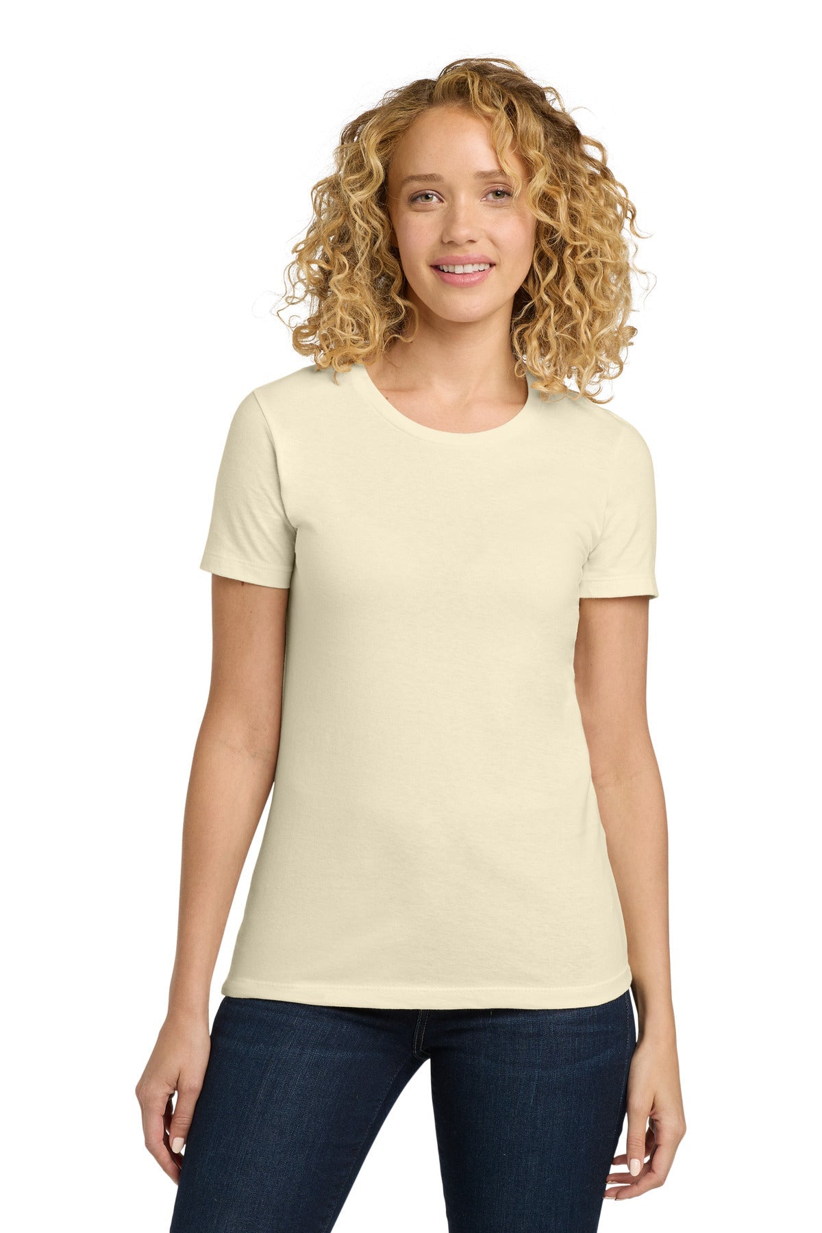 Front View of Natural Next Level Apparel Women's Cotton Tee. NL3900