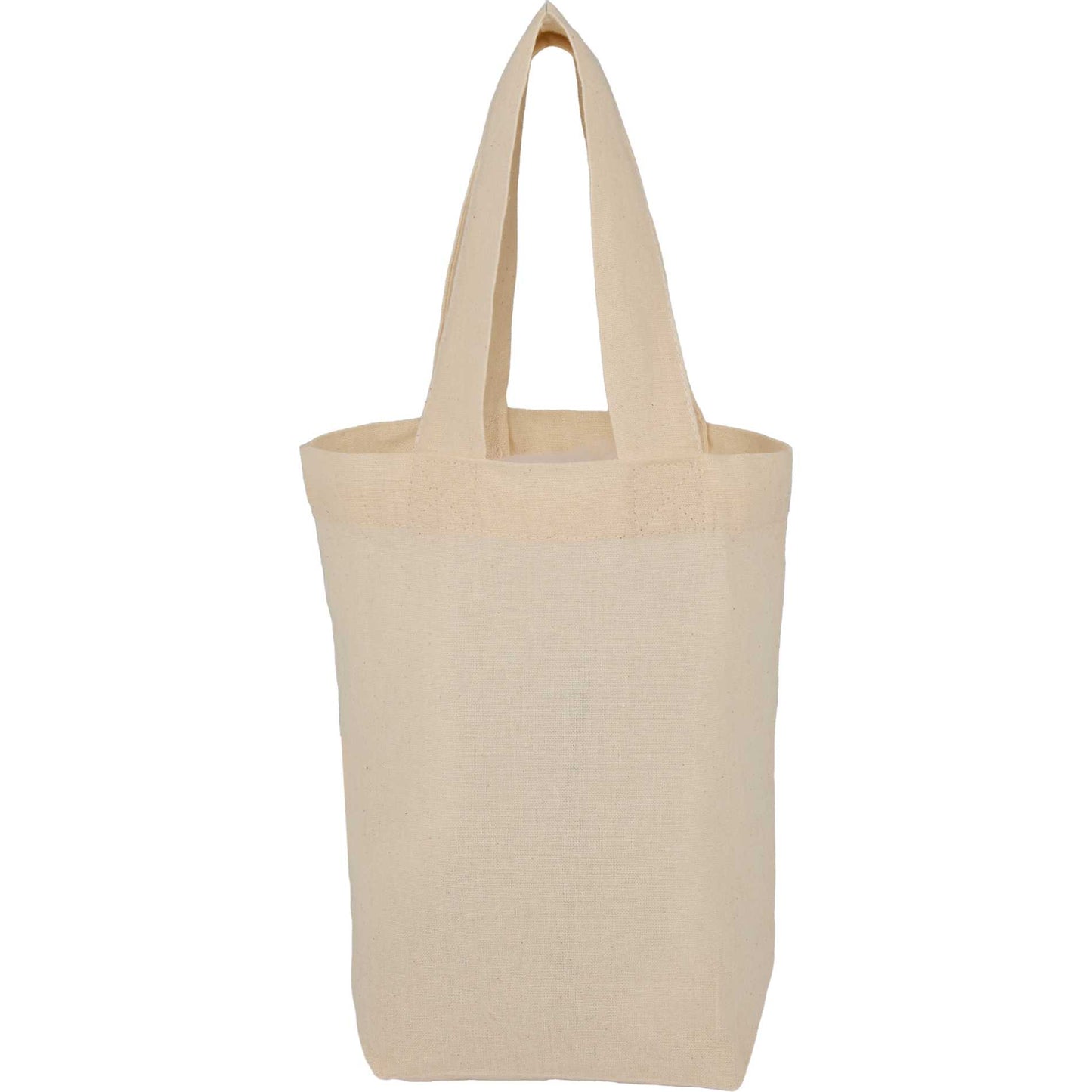 Front View of Natural Organic 4oz Cotton Mini Tote plain