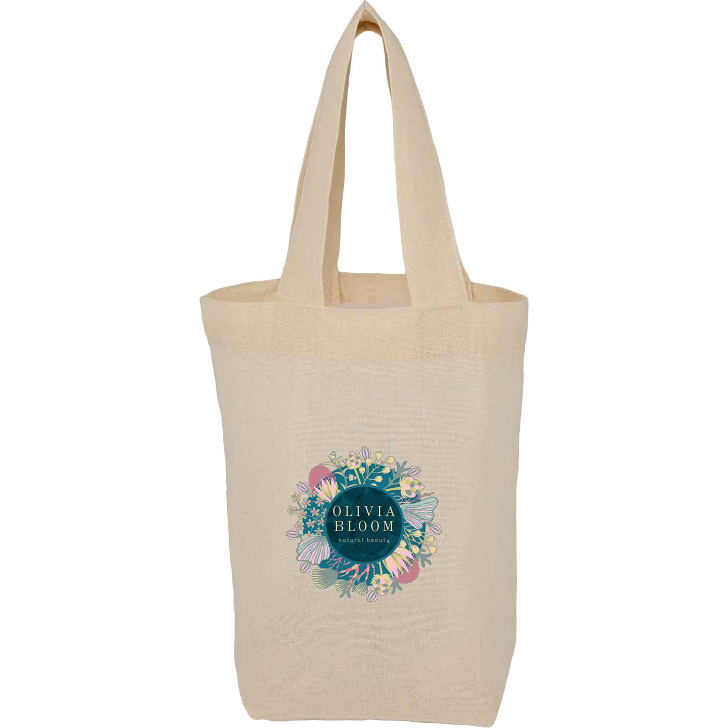 Front View of Natural Organic 4oz Cotton Mini Tote