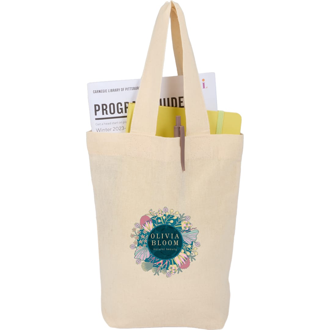 Front View of Natural Organic 4oz Cotton Mini Tote