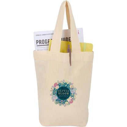 Front View of Natural Organic 4oz Cotton Mini Tote