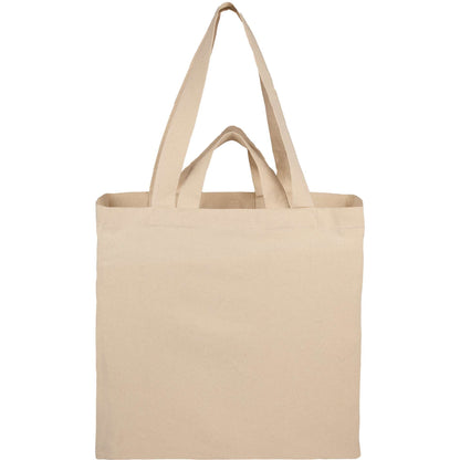 Front View of Natural Organic 6oz Cotton Dual Carry Tote plain