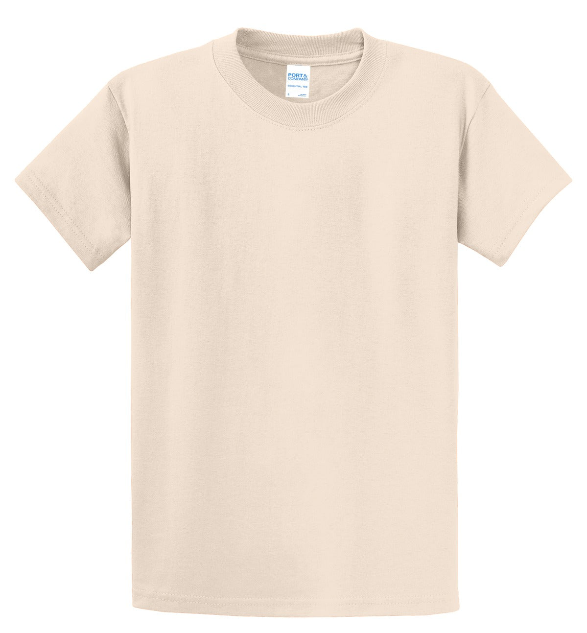 Front View of Natural Port & Co Essential Tee. PC61