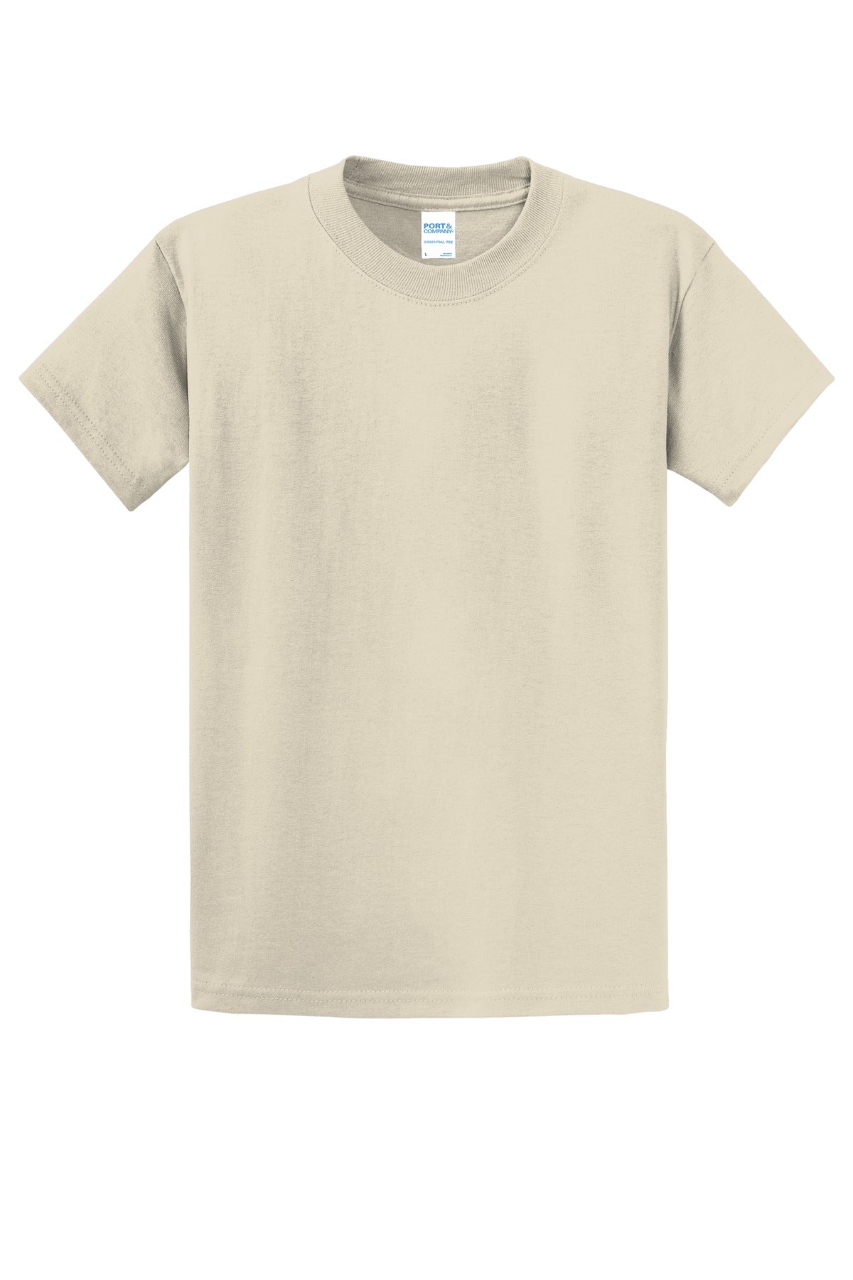 Front View of Natural Port & Co Tall Essential Tee. PC61T