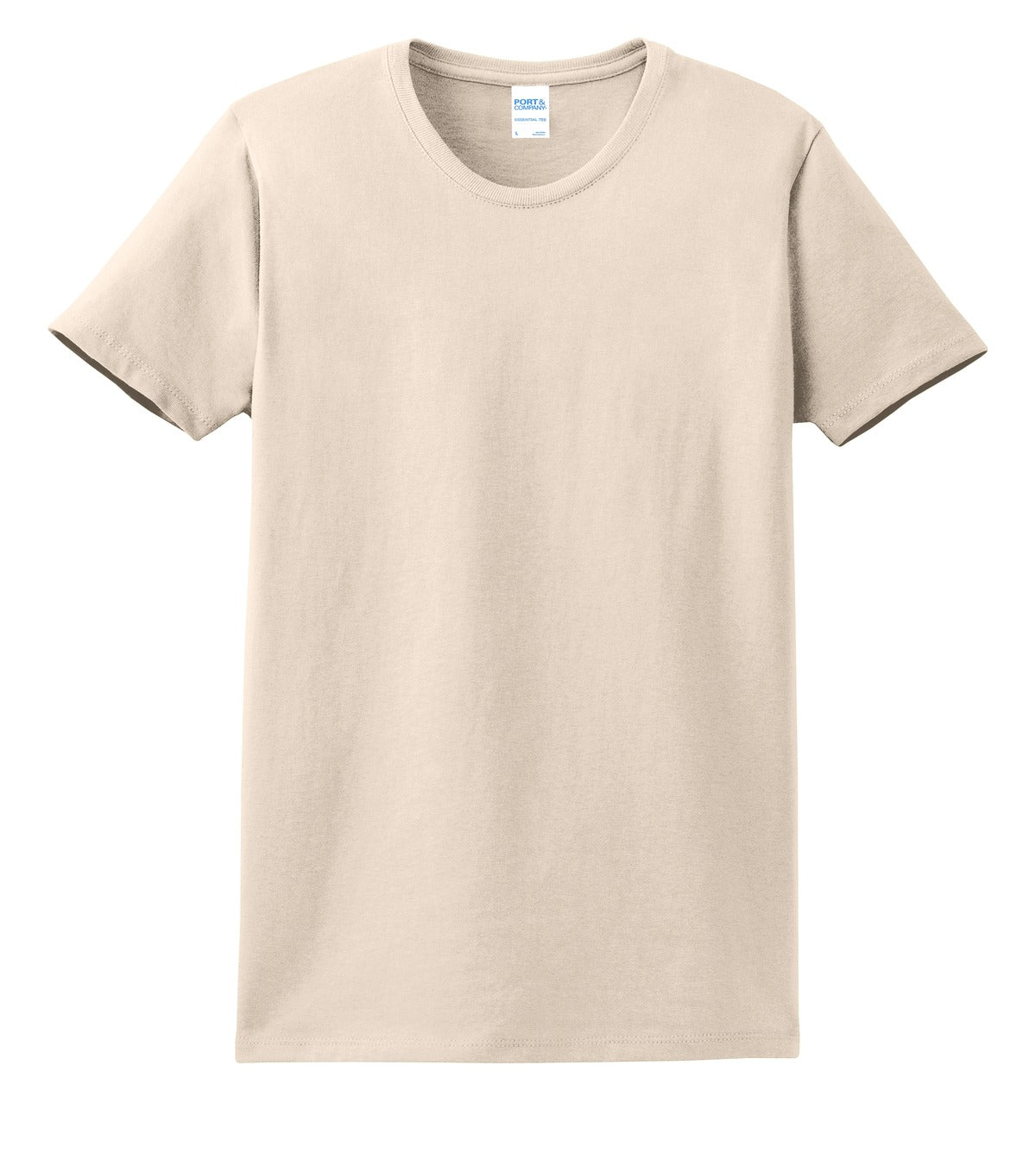 Front View of Natural Port & Co Women's Essential Tee. LPC61