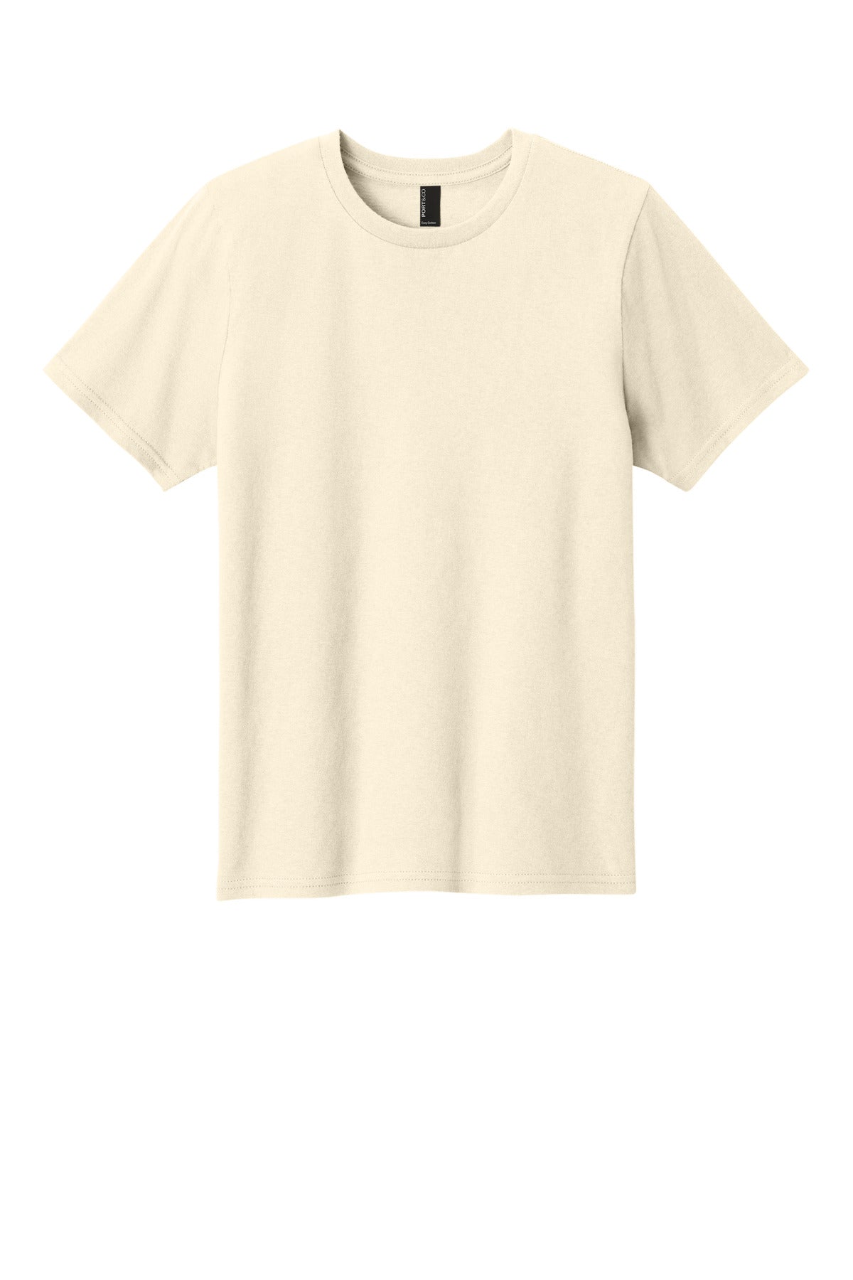 Front View of Natural Port & Co Youth Easy Cotton Tee PC43Y