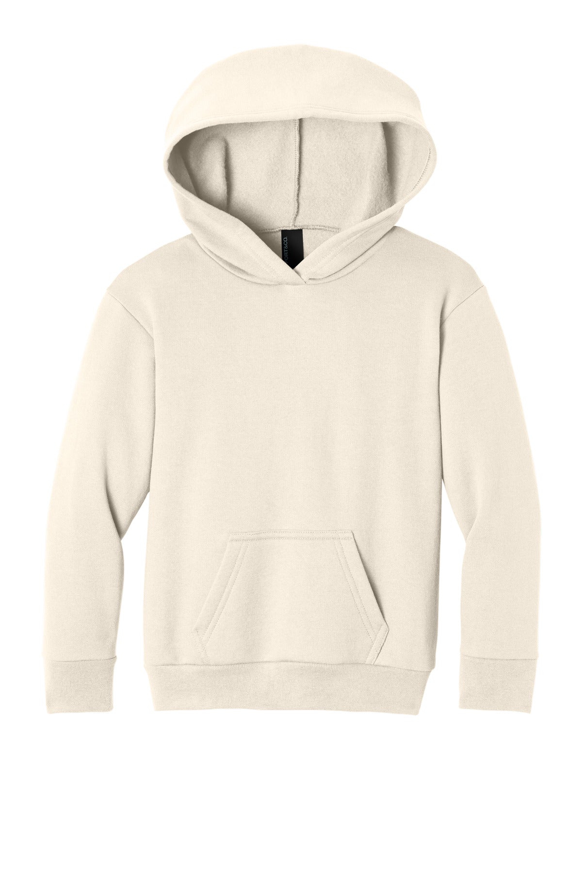 Front View of Natural Port & Co Youth Easy Fleece Pullover Hooded Sweatshirt PC68YH