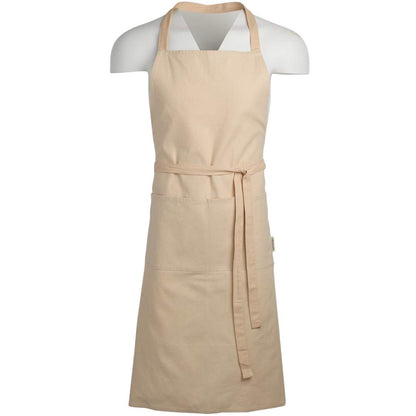 Front View of Natural Recycled Cotton Apron plain