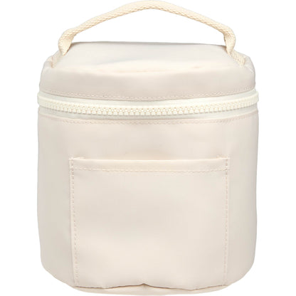 Front View of Natural Wellable Recycled Round Travel Case plain