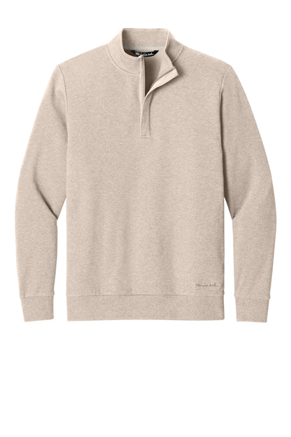 Front View of NaturalHtr TravisMathew Ocean Villa 1/4-Zip TMA41421