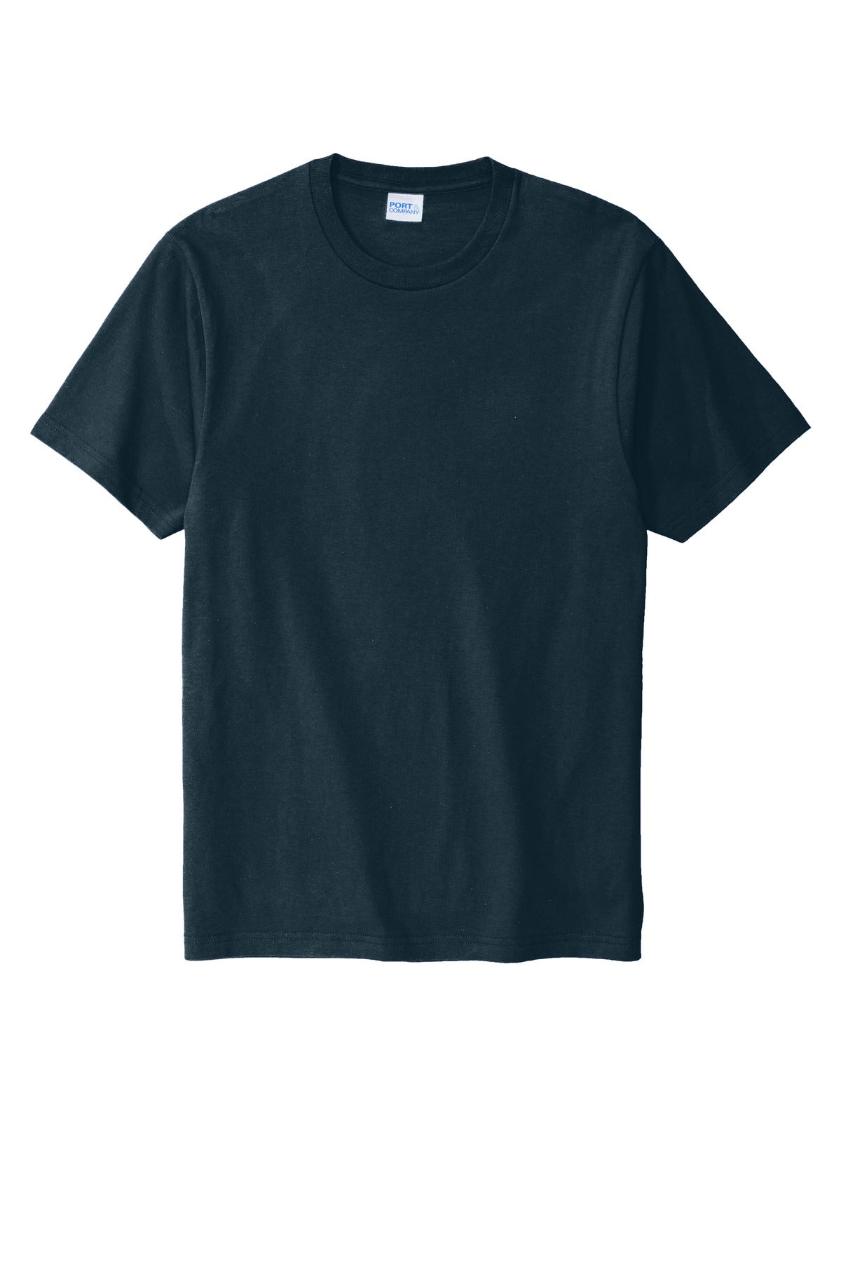 Front View of Navy Blue Port & Co Bouncer Tee PC600