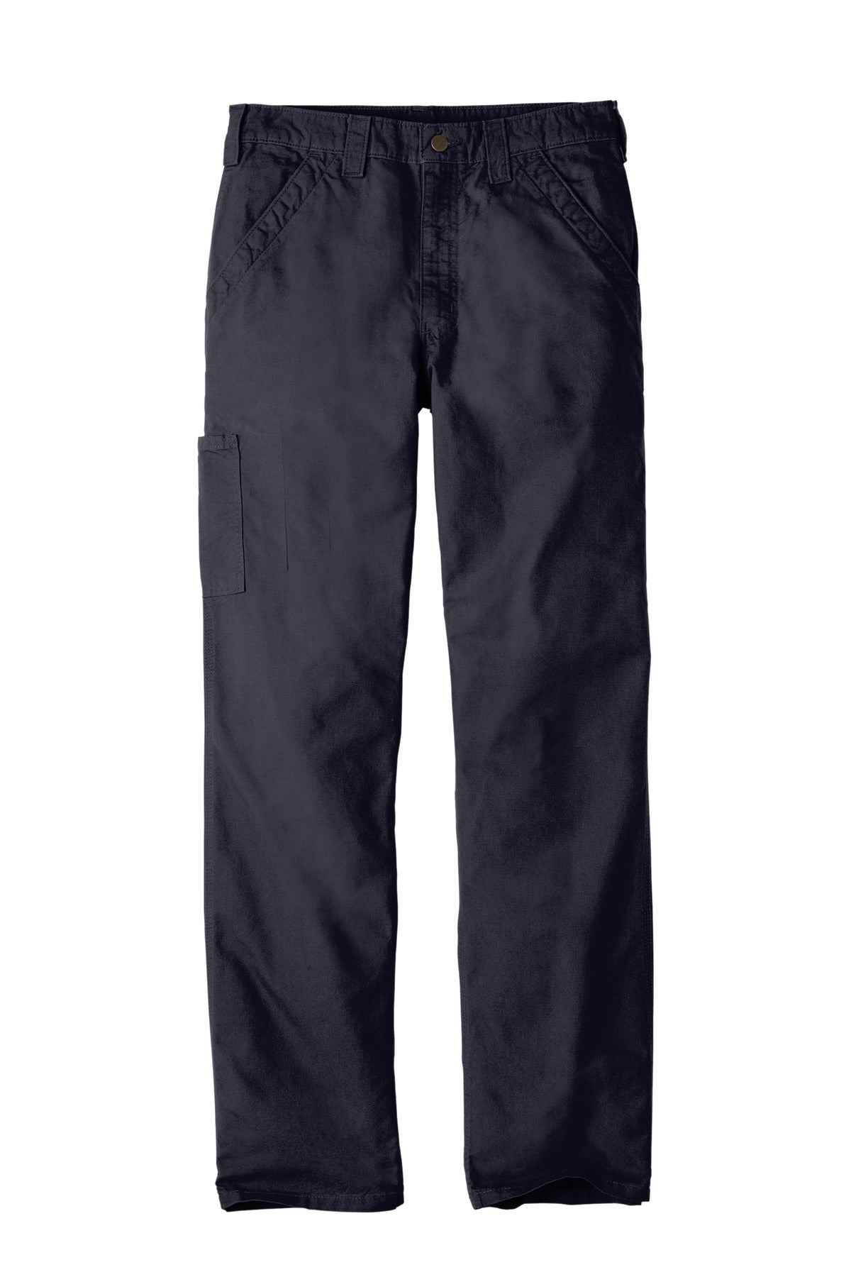 Front View of Navy Carhartt Canvas Work Dungaree. CTB151