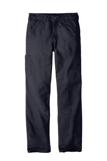 Front View of Navy Carhartt Canvas Work Dungaree. CTB151