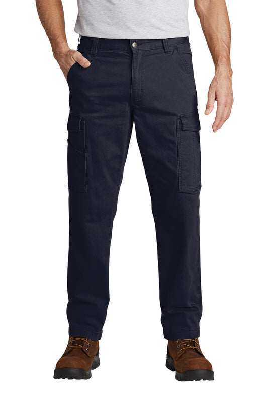 Front View of Navy Carhartt Rugged Flex Rigby Cargo Pant CT103574
