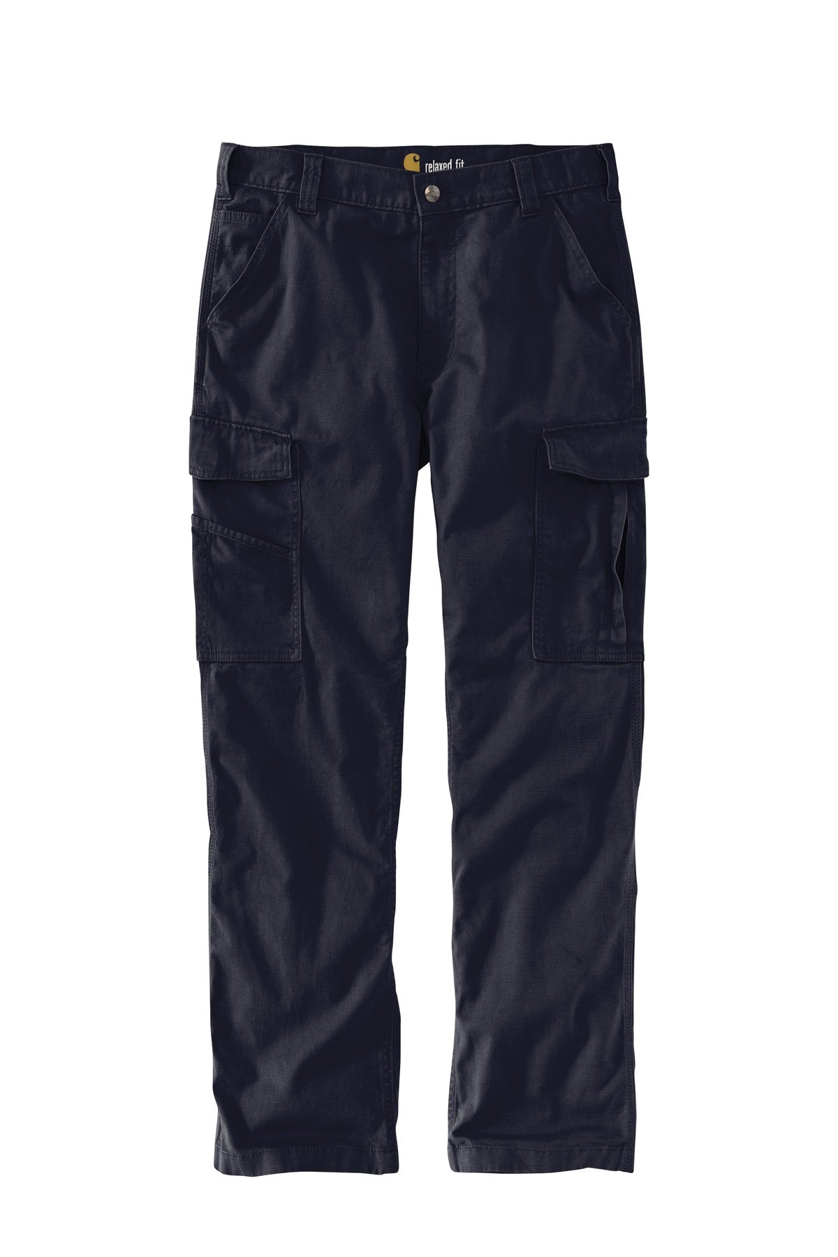 Front View of Navy Carhartt Rugged Flex Rigby Cargo Pant CT103574