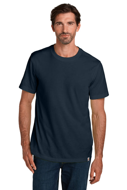 Front View of Navy Carhartt Short Sleeve T-Shirt CT106020