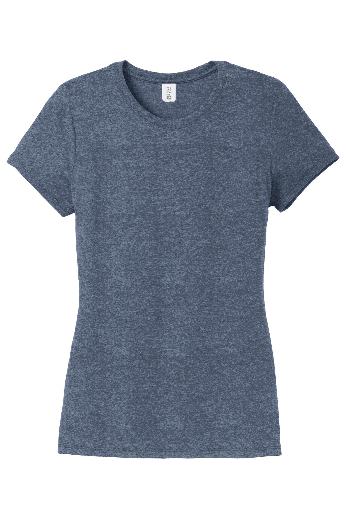 Front View of Navy Frost District Women's Perfect Tri Tee. DM130L