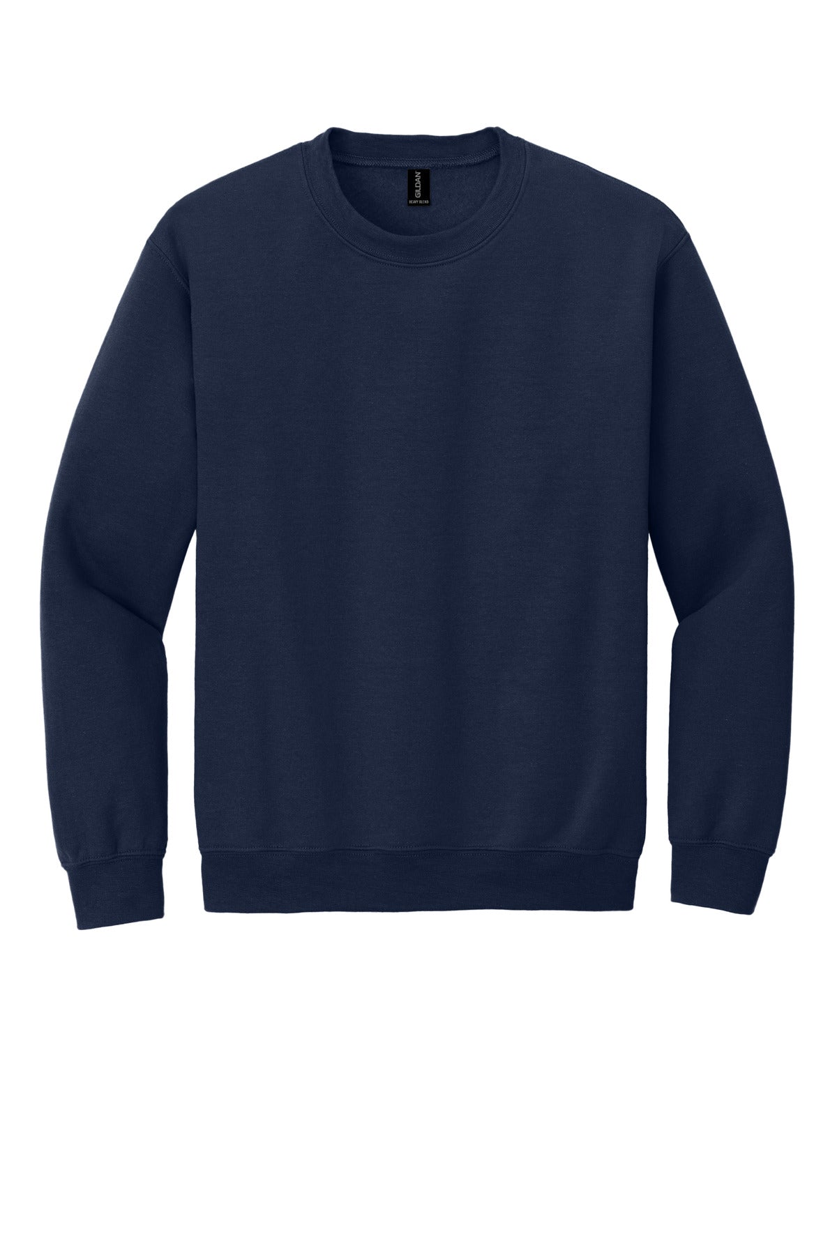 Front View of Navy Gildan Heavy Blend Crewneck Sweatshirt. 18000